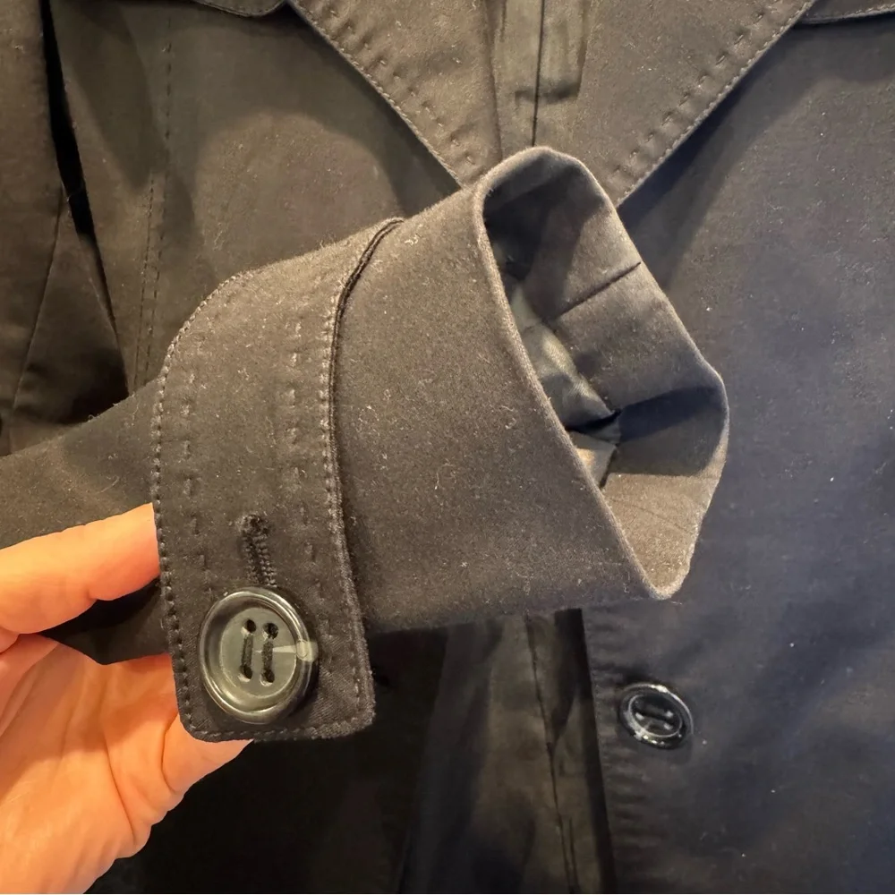 Kenneth Cole Reaction black trench coat size XS - Picture 6 of 9